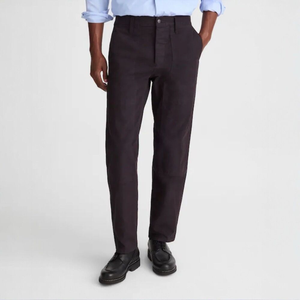 Madewell Workwear Pant Mens 40x32 (tag 38) Black Relaxed Straight Button Fly NWT